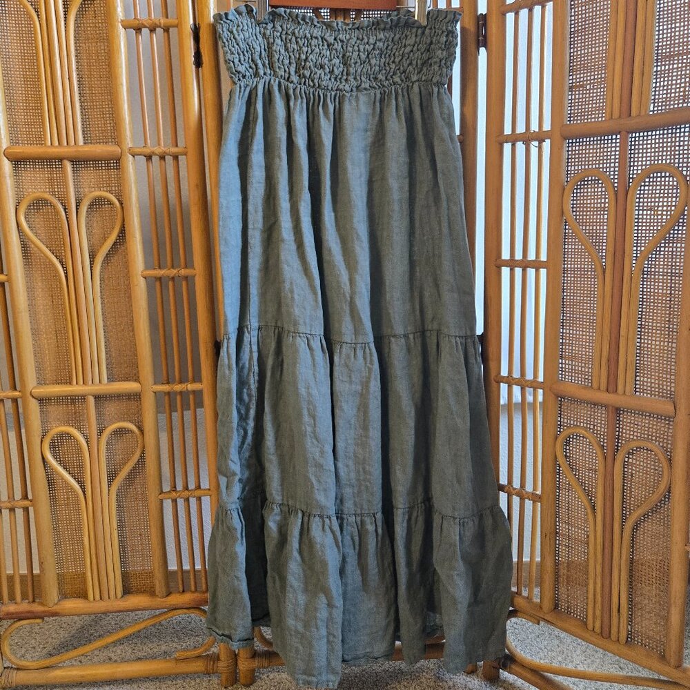 Beachwood baby linen skirt in fern